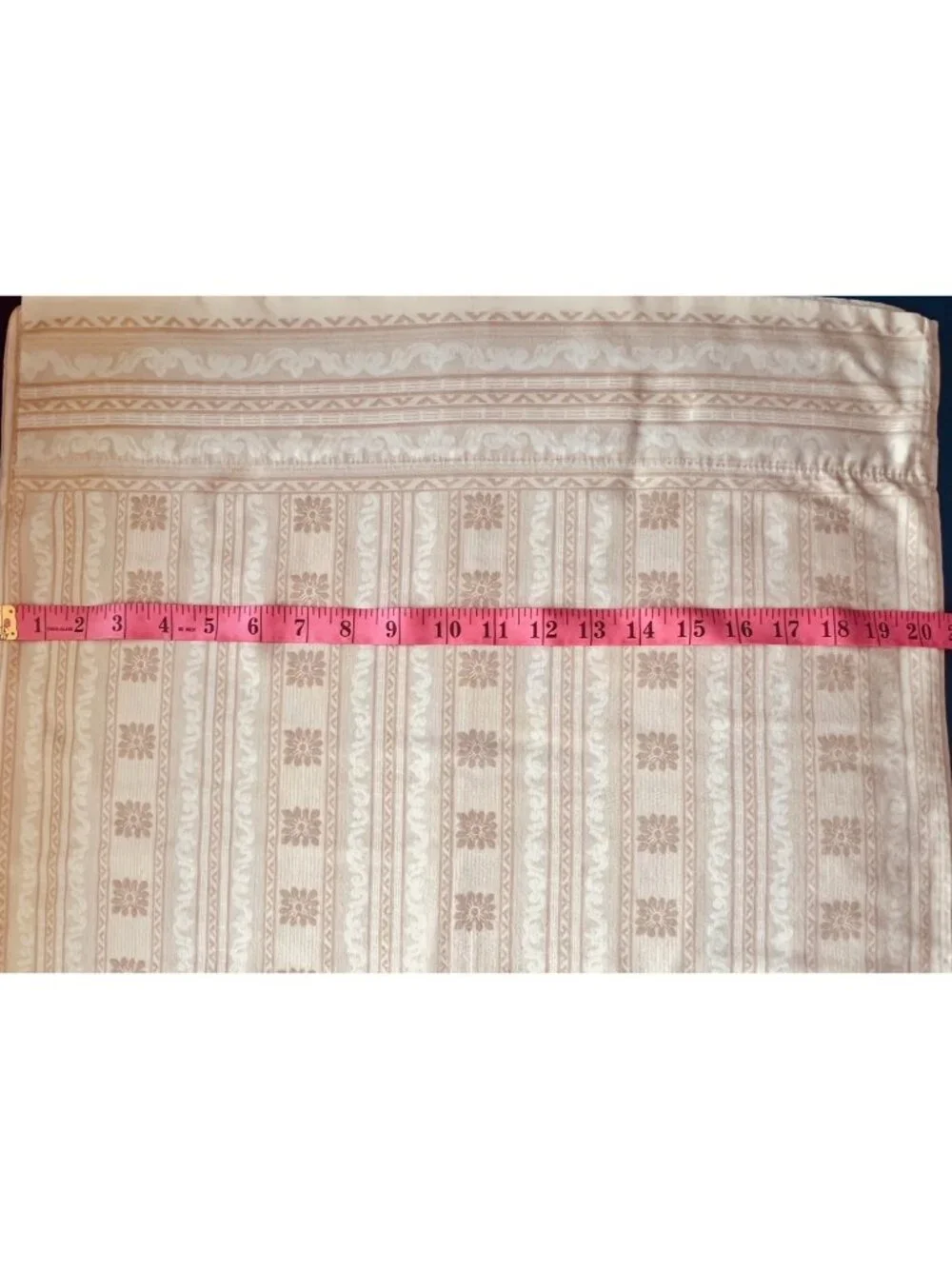 Pair KING Sz Pillowcases 100% Cotton JC Penney Home Tan White Geometric Floral